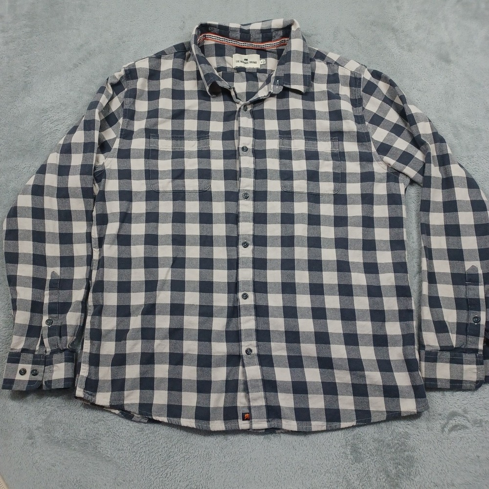 Normal Brand Shirt Mens XL Gray Plaid Flannel Button Up Long Sleeve Casual